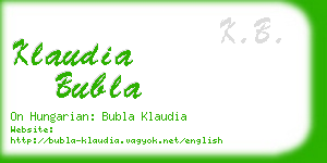 klaudia bubla business card
